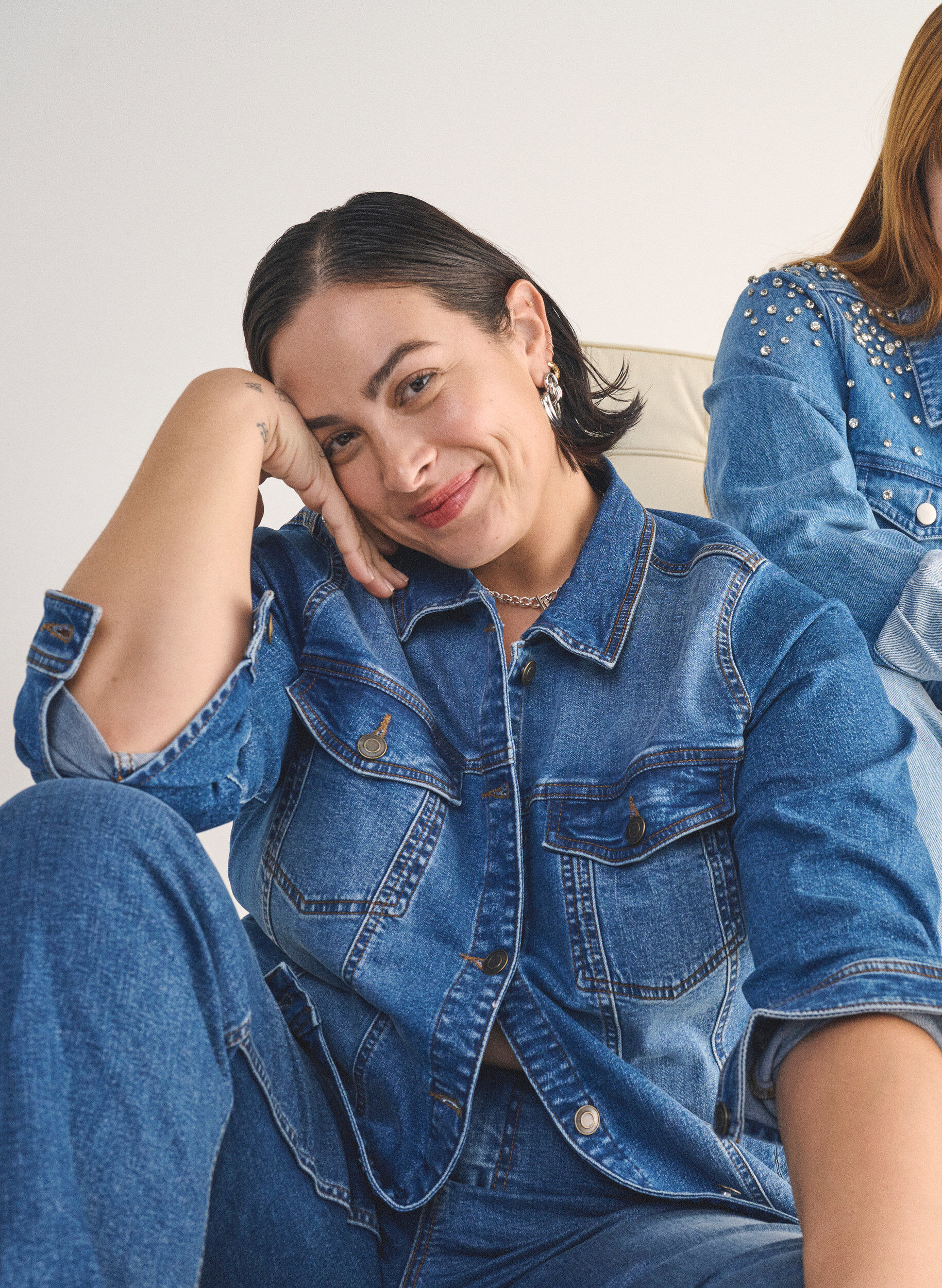 Zizzi Kurtka jeansowa o klasycznym kroju, Niebieskie, Image image number 0