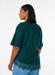 T-shirt z asymetrycznym koronkowym wykonczeniem, Zielony, Model image number 2