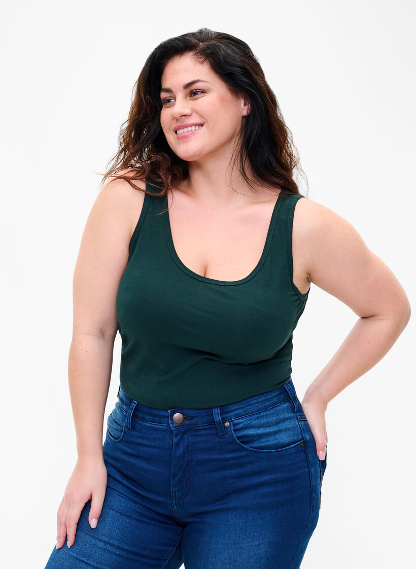 Podstawowa bawelniana koszulka, Zielony, Model image number 0