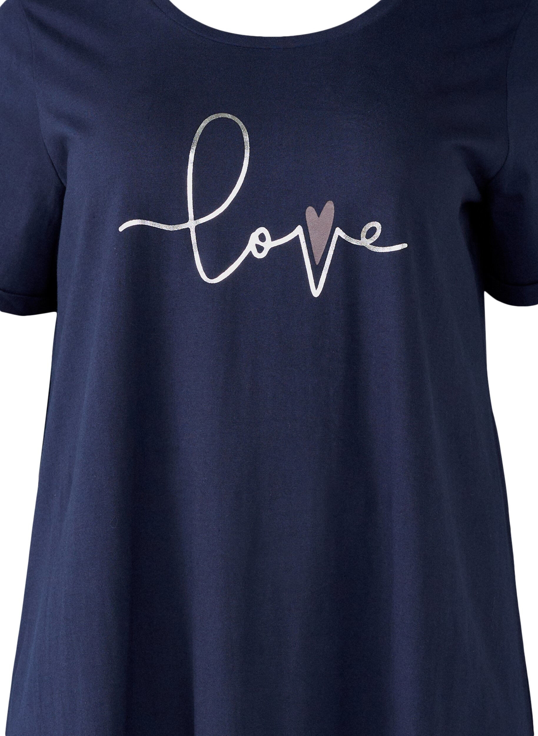 Zizzi Koszula nocna z kr&oacute;tkim rekawem, wykonana z bawelny organicznej, Niebieskie, Packshot image number 2