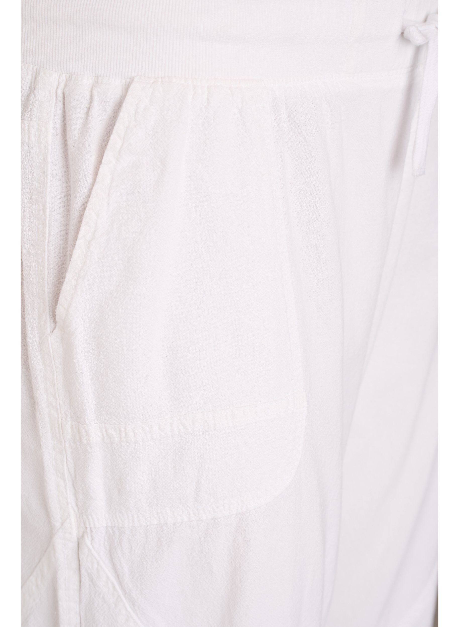 ZizziBawelniane spodnie capri, Biały, Packshot image number 2