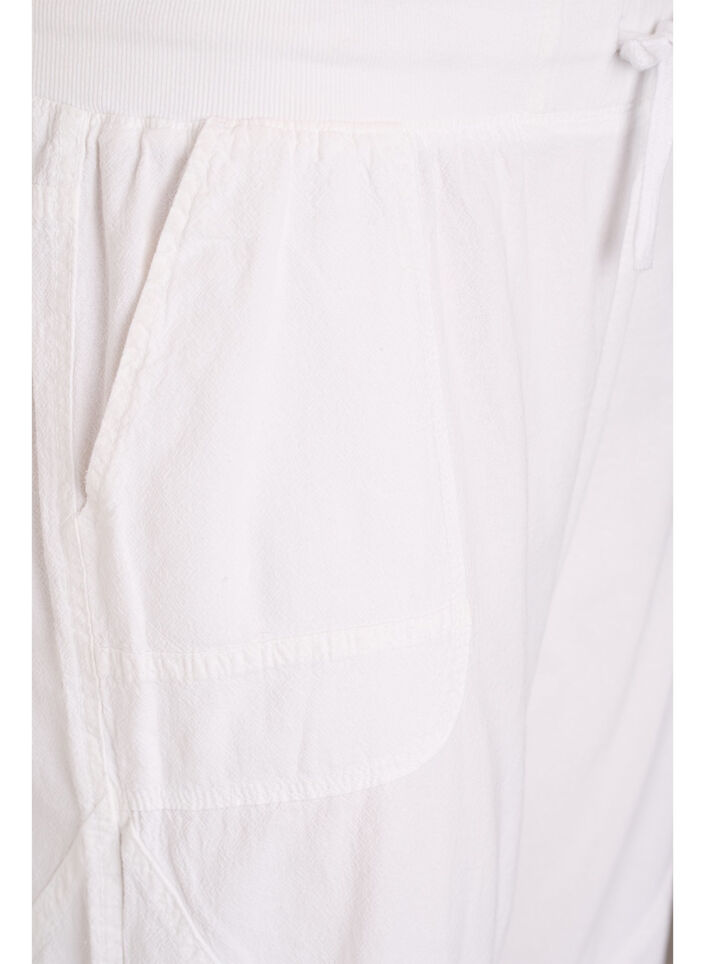 Bawelniane spodnie capri, Biały, Packshot image number 2