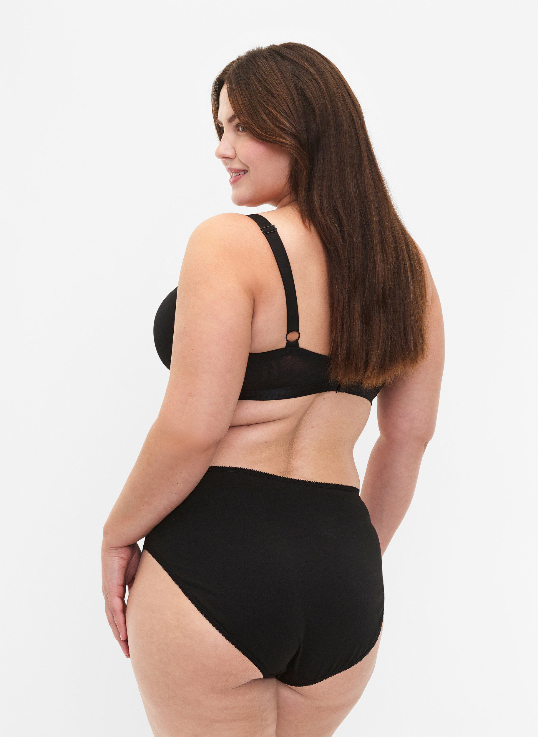 Zizzi Bawelniane majtki 5-pack z regularna talia, Czarne, Model image number 1