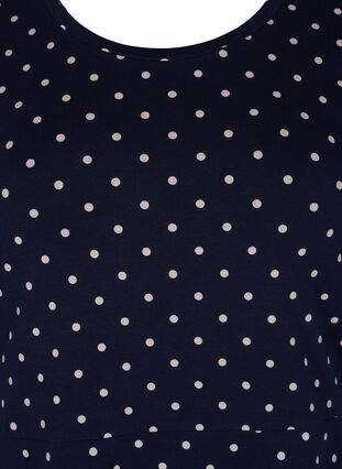 Jednokolorowa bawelniana sukienka z krótkim rekawem, Night Sky Dot, Packshot image number 2