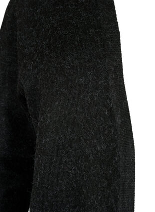 Dzianinowy kardigan w prazki z kieszeniami, Dark Grey Melange, Packshot image number 2
