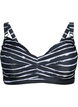 Biustonosz bikini z nadrukiem i fiszbinami, Black White Stripe, Packshot image number 0