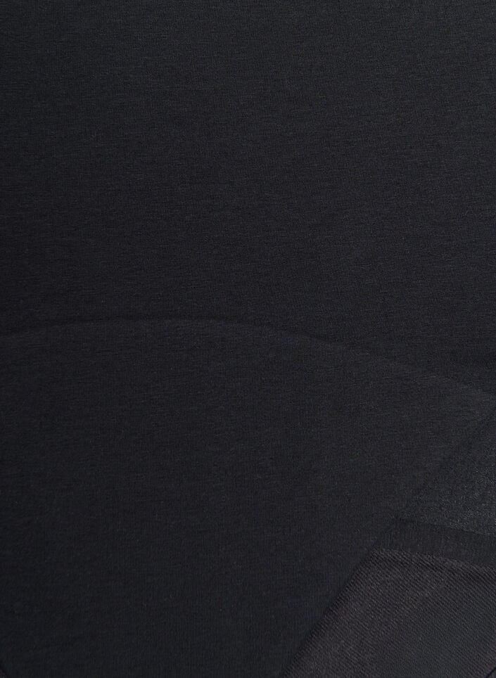 Majtki menstruacyjne z bawelny z wysokim stanem, Czarne, Packshot image number 2