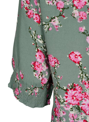 Wiskozowa bluzka z guzikami, Spray Green Flower, Packshot image number 3
