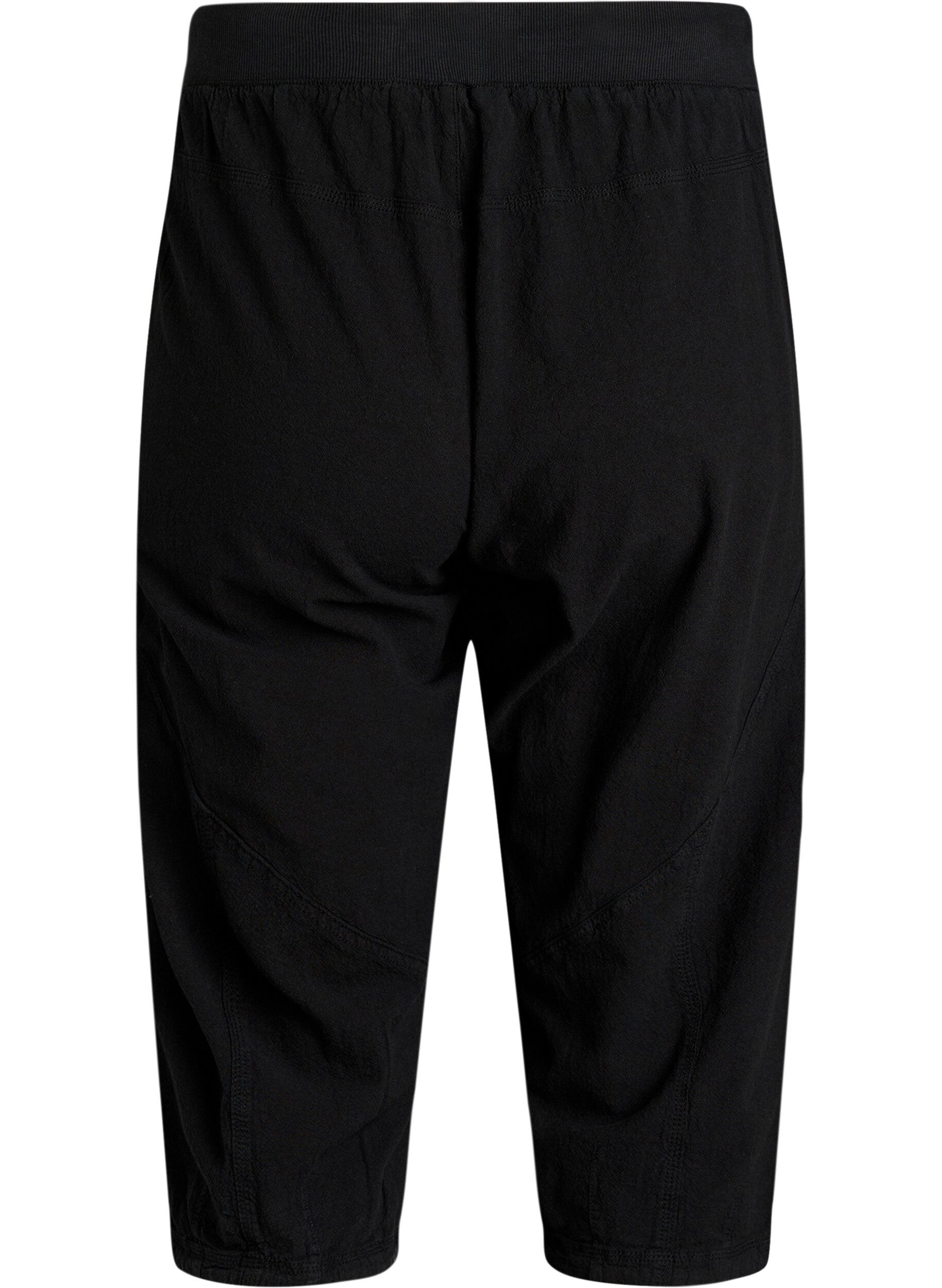 ZizziBawelniane spodnie capri, Czarne, Packshot image number 1