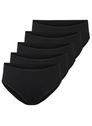 5-pak bawelnianych majtek z normalna talia, Black, Packshot image number 0