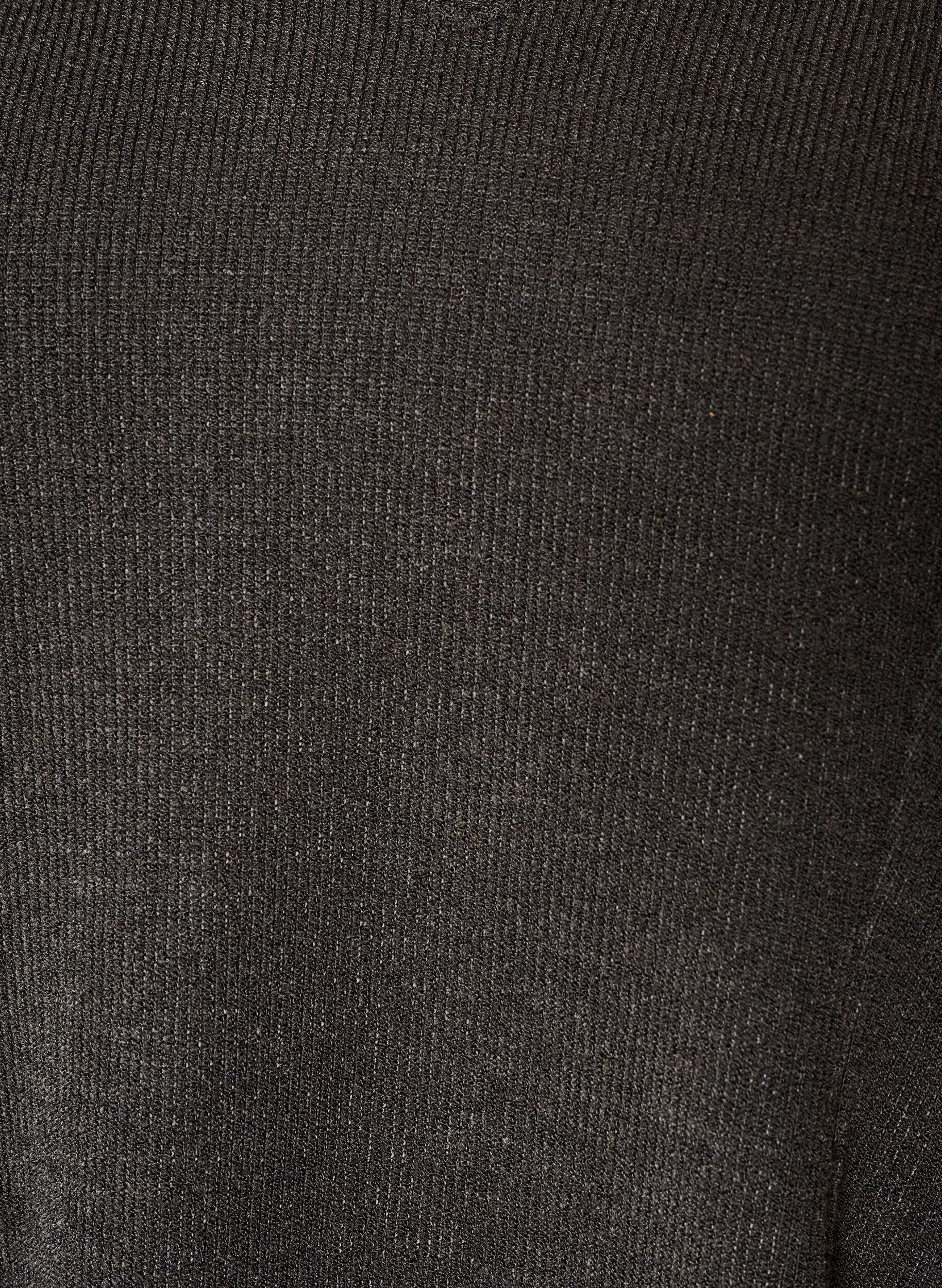 ZizziBluzka z dzianiny o ryflowanej fakturze i kroju A-line, Czarne, Packshot image number 2