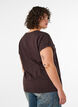 T-shirt z ozdobnym nadrukiem z przodu, Brązowy, Model image number 2