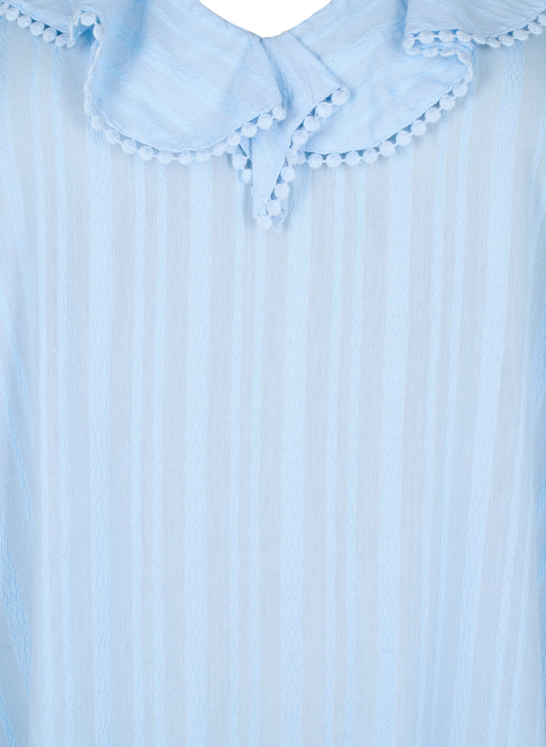 Zizzi Bawelniano-wiskozowa sukienka z rekawami 3/4, Chambray Blue, Packshot image number 2