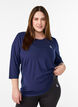 Sportowy top z rekawami 3/4, Niebieskie, Model image number 0