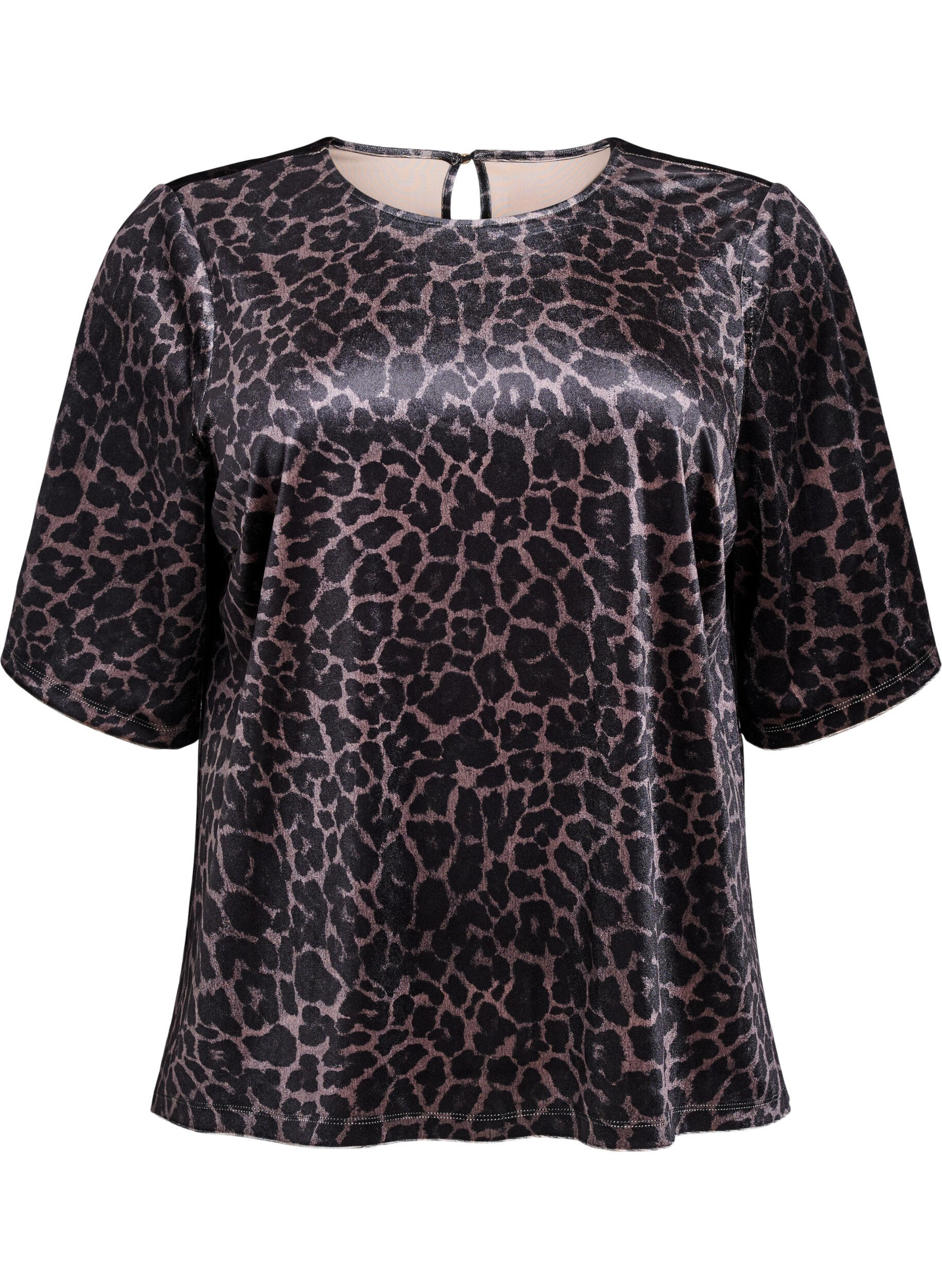 Welurowy top z kr&oacute;tkim rekawem