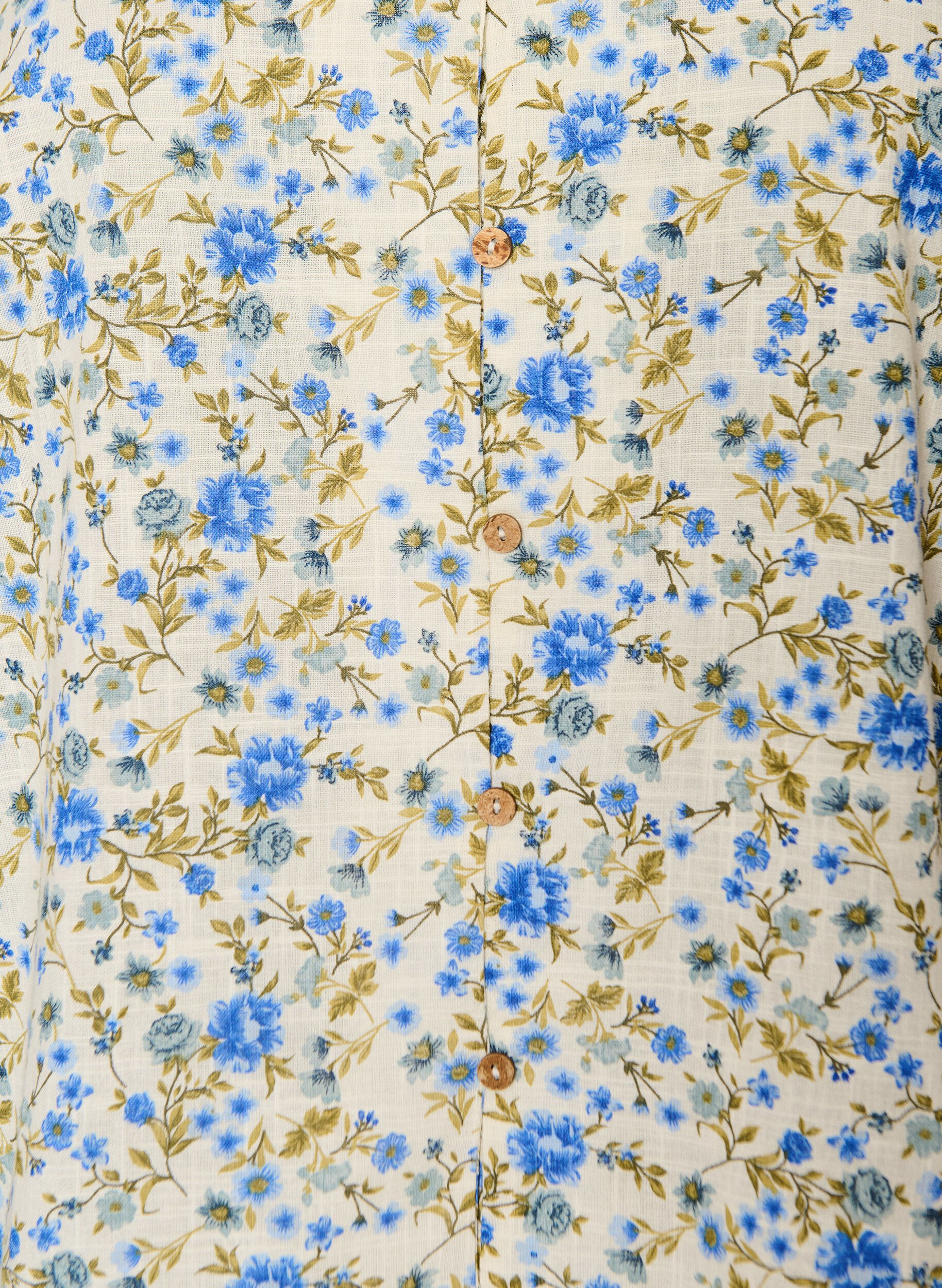 ZizziKoszula bawelniana z kr&oacute;tkim rekawem i dekoltem w ksztalcie litery V, Niebieskie, Packshot image number 2