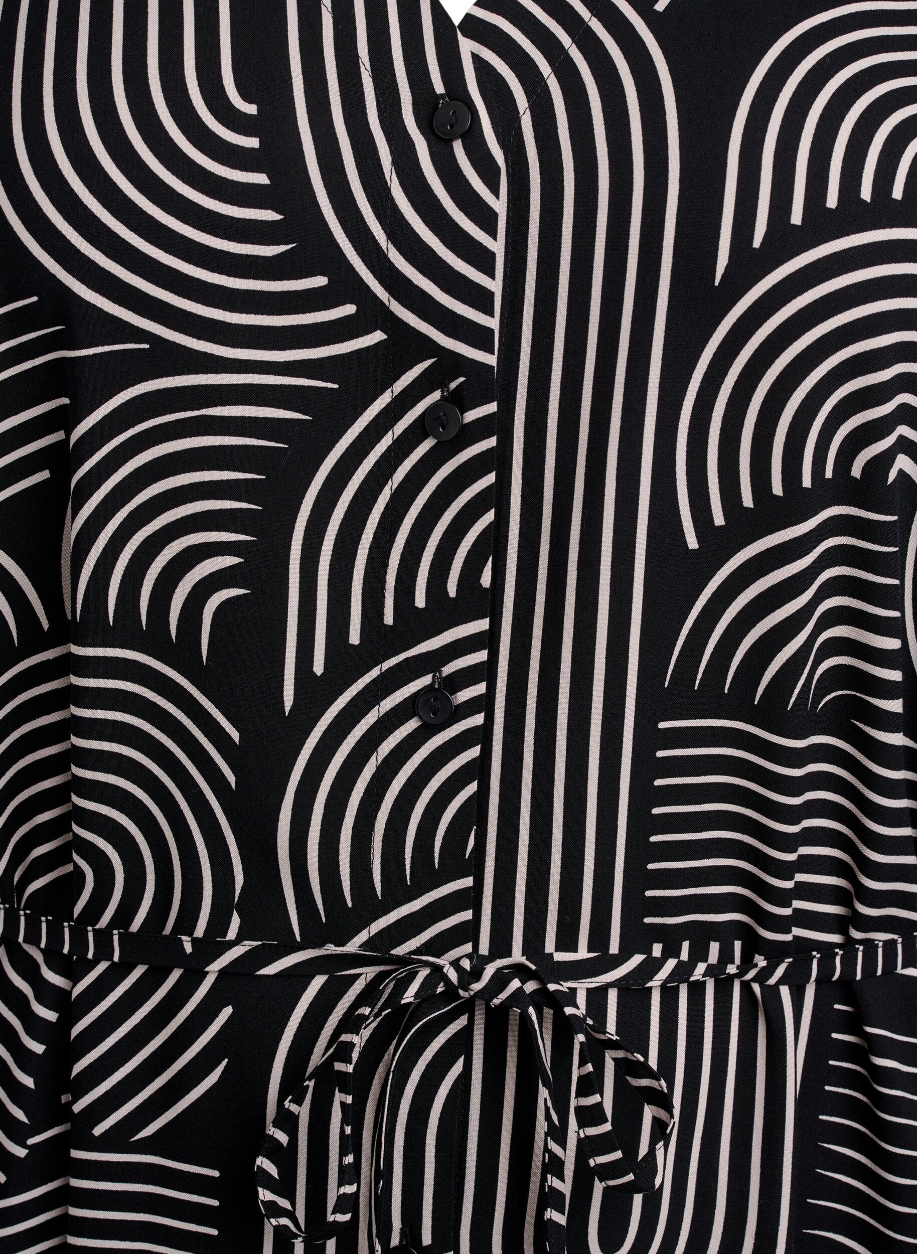 Zizzi FLASH &ndash; Sukienka midi z nadrukiem i wiazanym paskiem, Czarne, Packshot image number 2