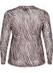 Siateczkowy top z nadrukiem w zebre, Czarne, Packshot image number 1