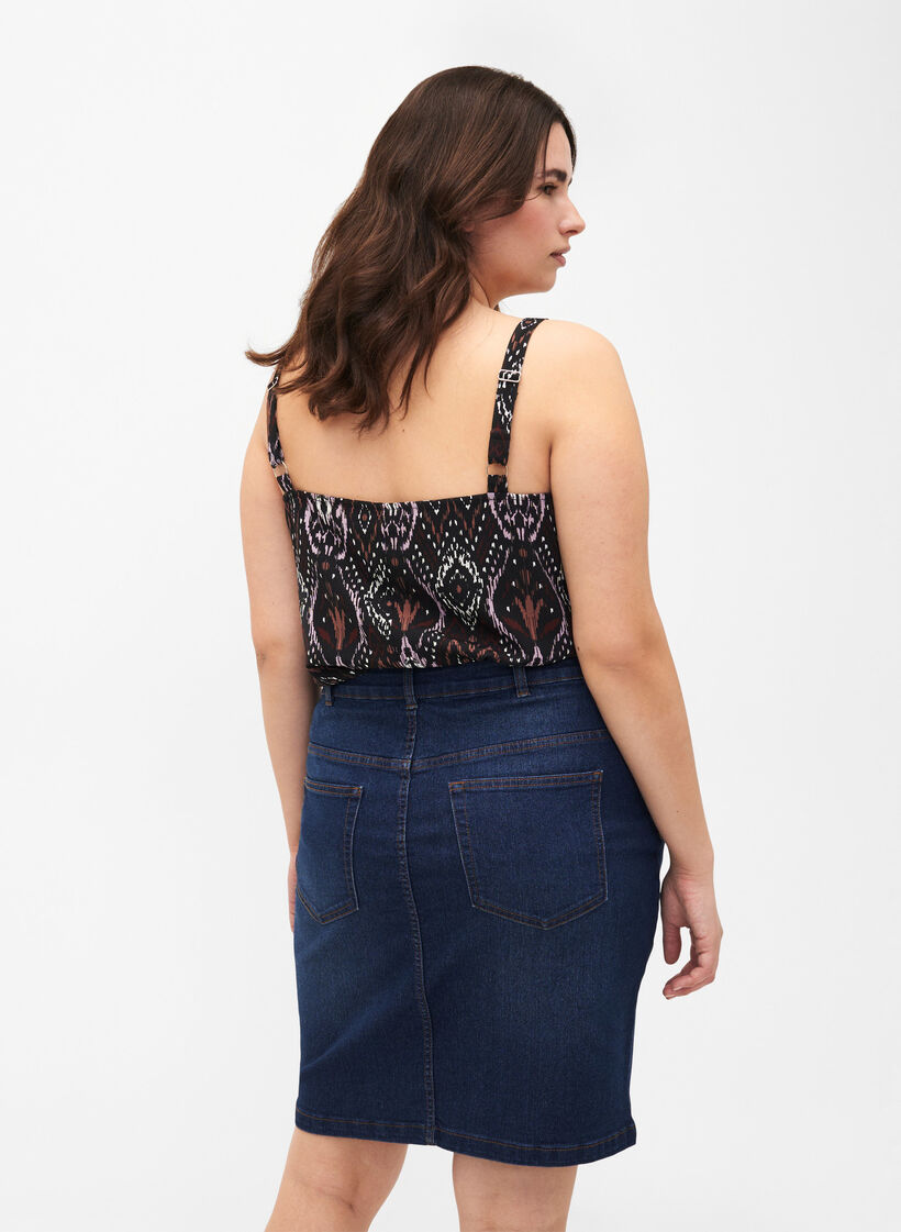 Obcisla dzinsowa sp&oacute;dnica, Niebieskie, Model image number 1