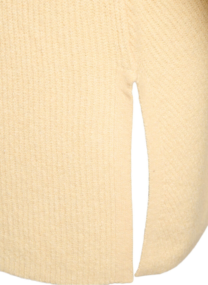 Sweter z dzianiny z ukosnym wzorem i rekawami raglanowymi, Ż&oacute;łty, Packshot image number 3