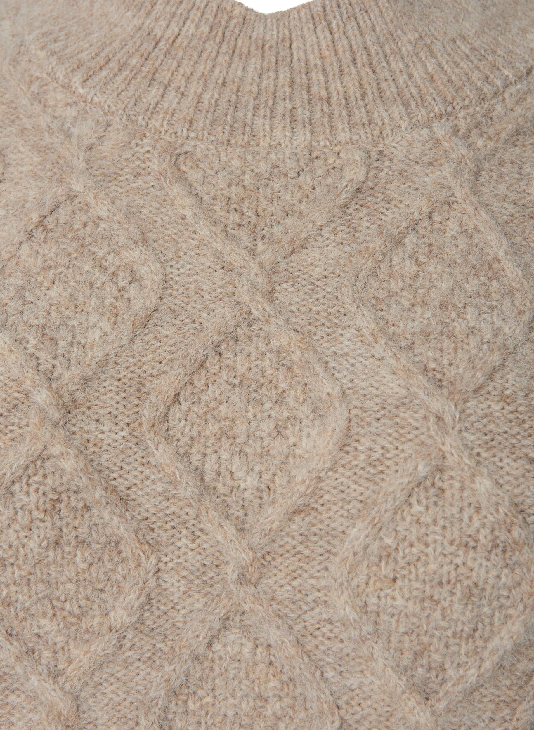 Zizzi Wzorzysty sweter z dzianiny z golfem, Simply Taupe Mel., Packshot image number 2