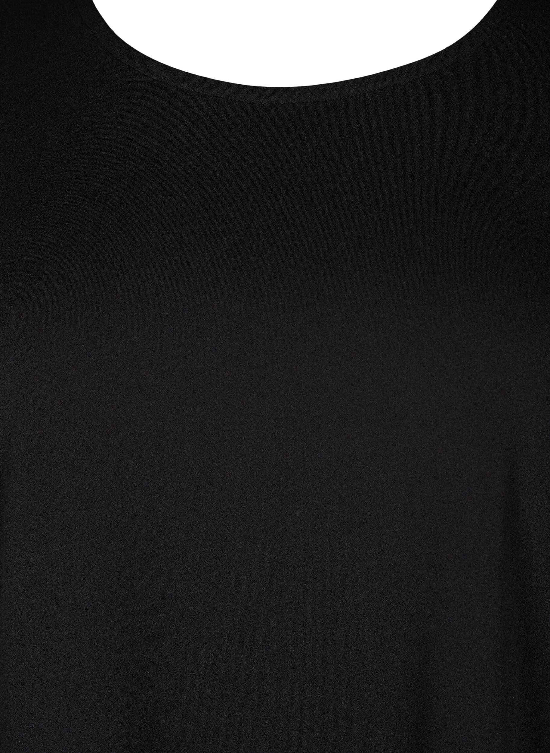 Zizzi Flash &ndash; Kr&oacute;tka sukienka o ksztalcie litery A i rekawach 3/4, Czarne, Packshot image number 2