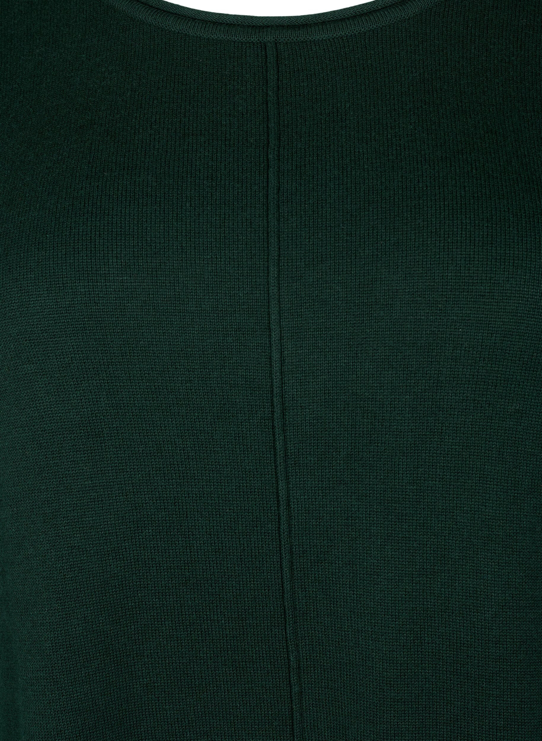 Zizzi Dzianinowa bluzka z mieszanki bawelny i wiskozy, Zielony, Packshot image number 2