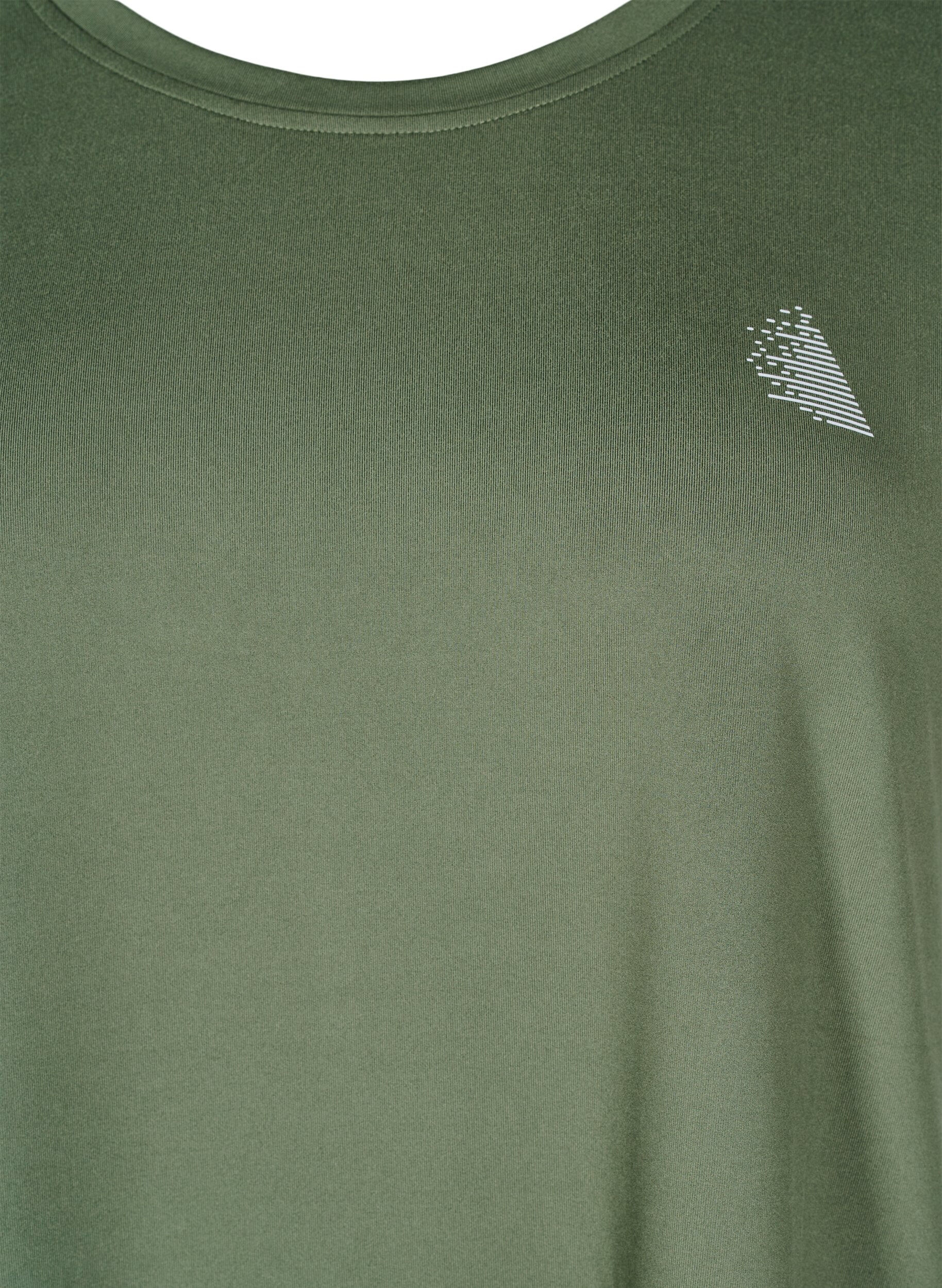 Zizzi Jednokolorowa koszulka treningowa, Zielony, Packshot image number 2