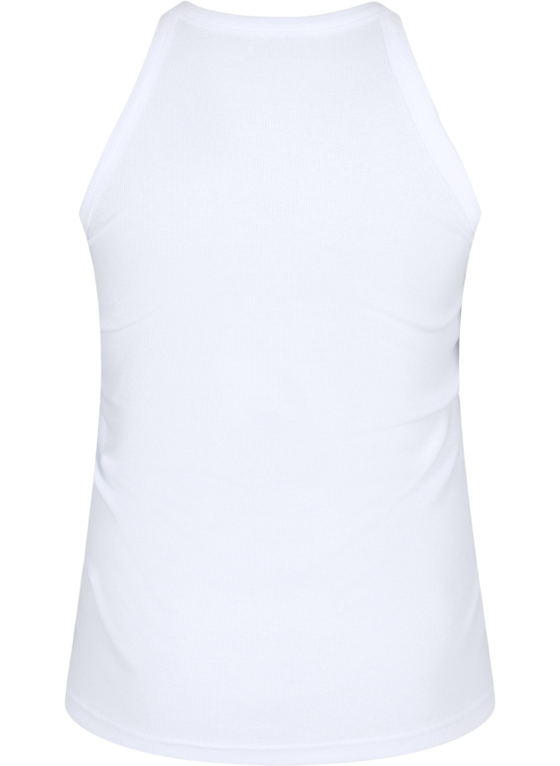 Zizzi Prazkowany bawelniany tank top, Bright White, Packshot image number 1
