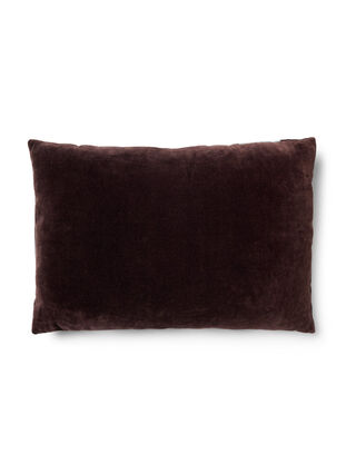 Welurowa poszewka na poduszke w paski, Seal Brown Comb, Packshot image number 1