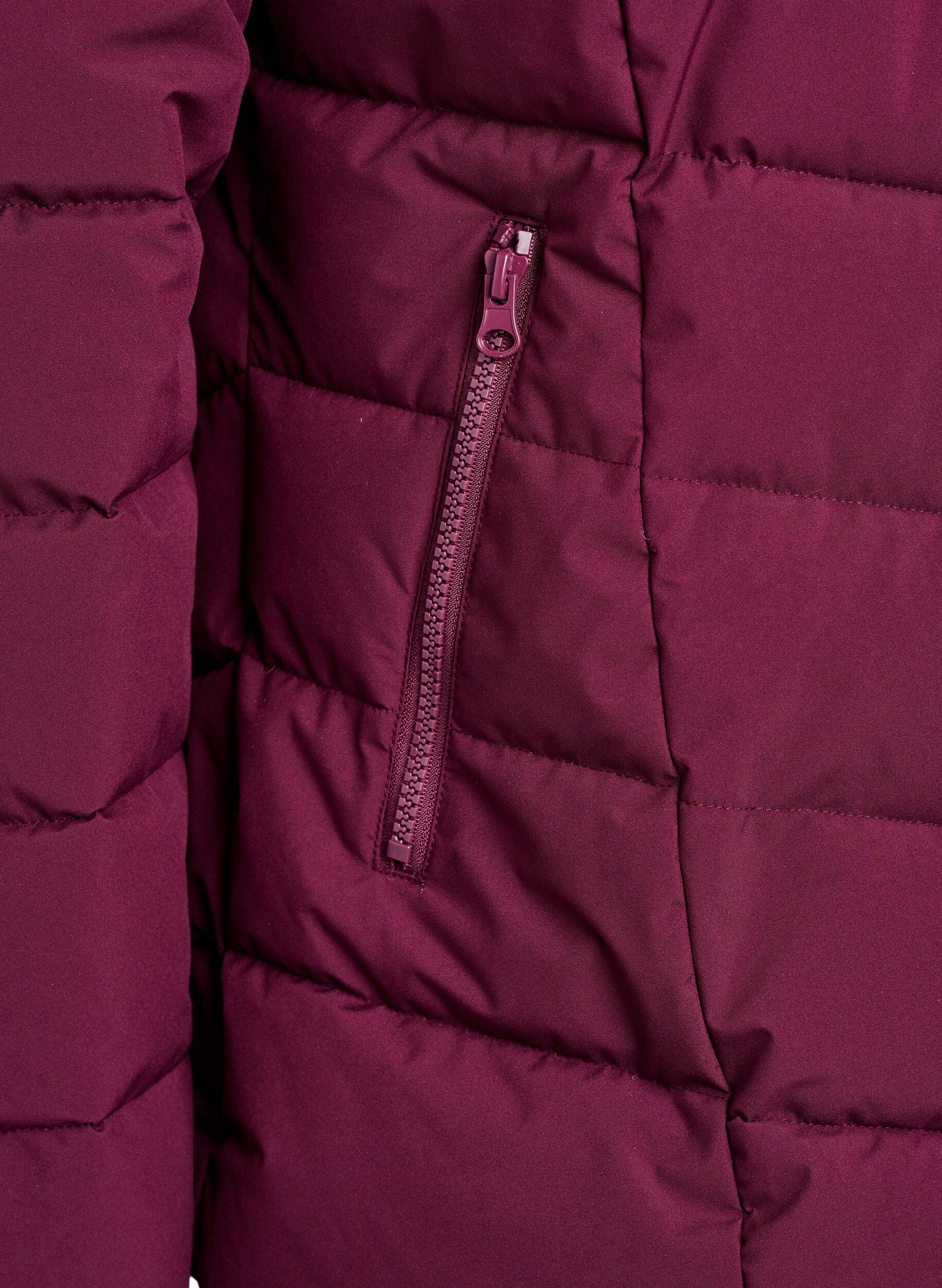 ZizziKr&oacute;tka kurtka puchowa z kapturem, Ciemnobordowy, Packshot image number 3