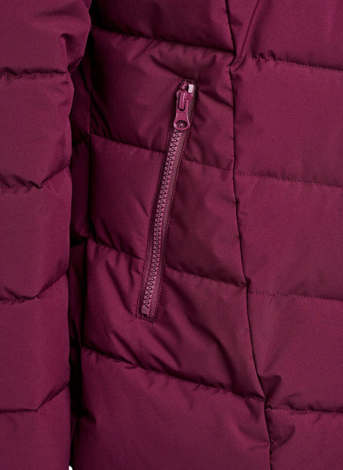 Kr&oacute;tka kurtka puchowa z kapturem, Ciemnobordowy, Packshot image number 3