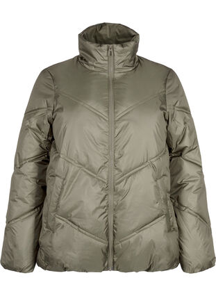 Krótka pikowana kurtka zimowa z kieszeniami, Bungee Cord , Packshot image number 0