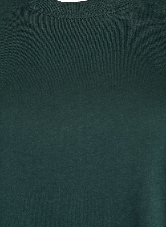 Podstawowa koszulka bawelniana z okraglym dekoltem, Zielony, Packshot image number 2