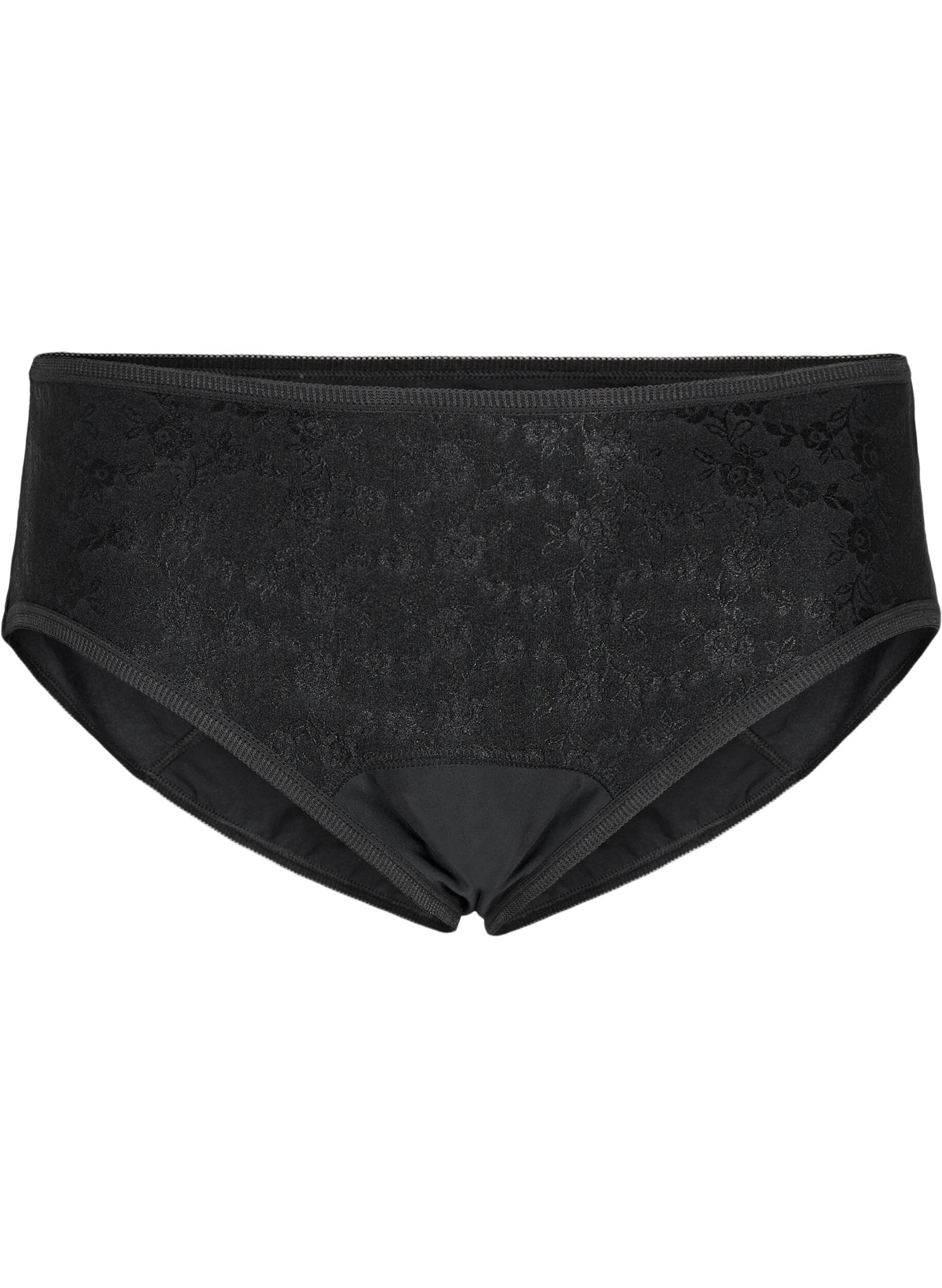 Zizzi Majtki menstruacyjne z koronka, Black/lace, Packshot image number 0