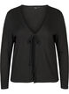 Prazkowany kardigan wiazany sznurkiem, Black, Packshot image number 0