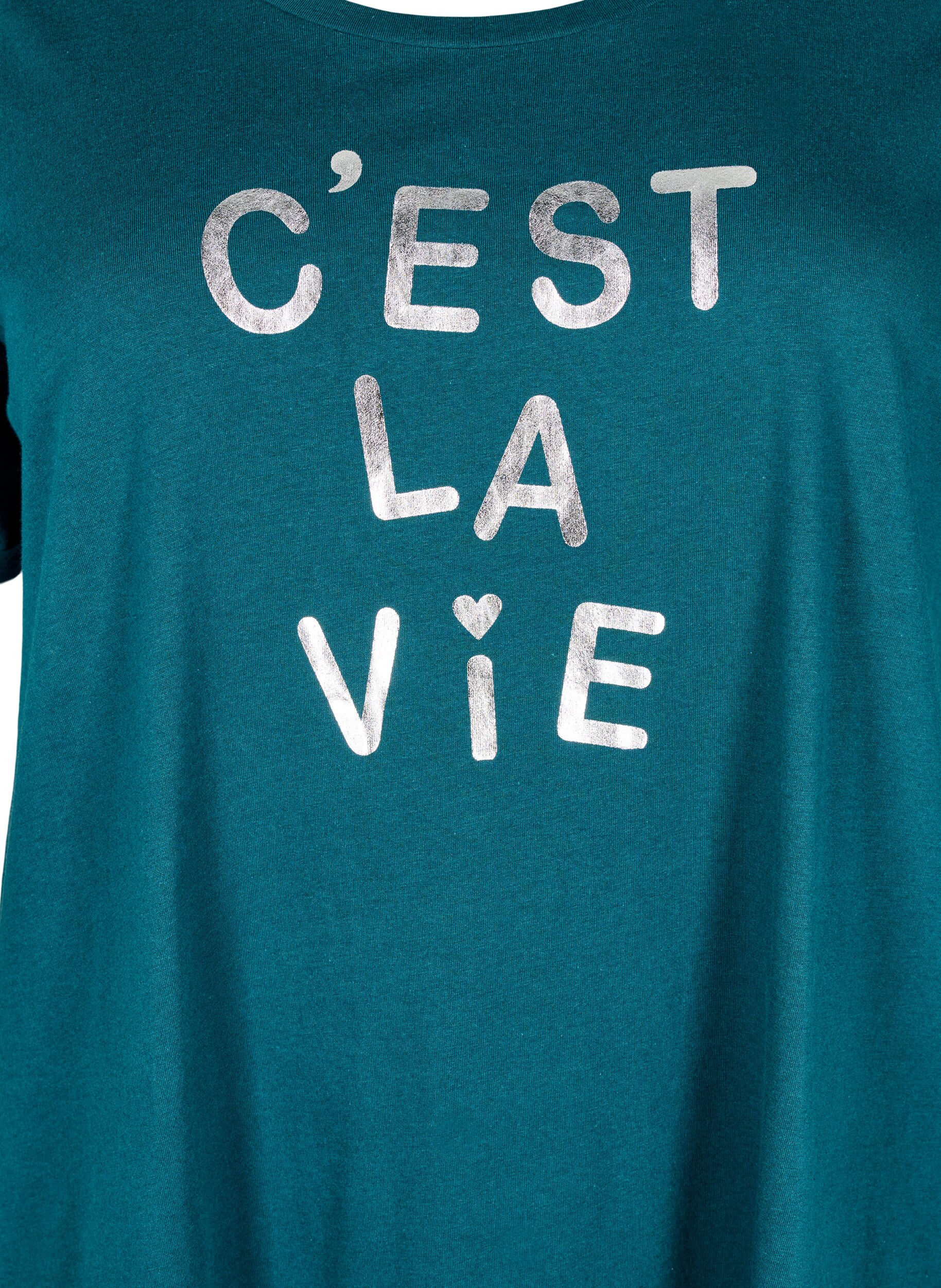 ZizziKoszula nocna z kr&oacute;tkim rekawem, wykonana z bawelny organicznej, Zielony, Packshot image number 2