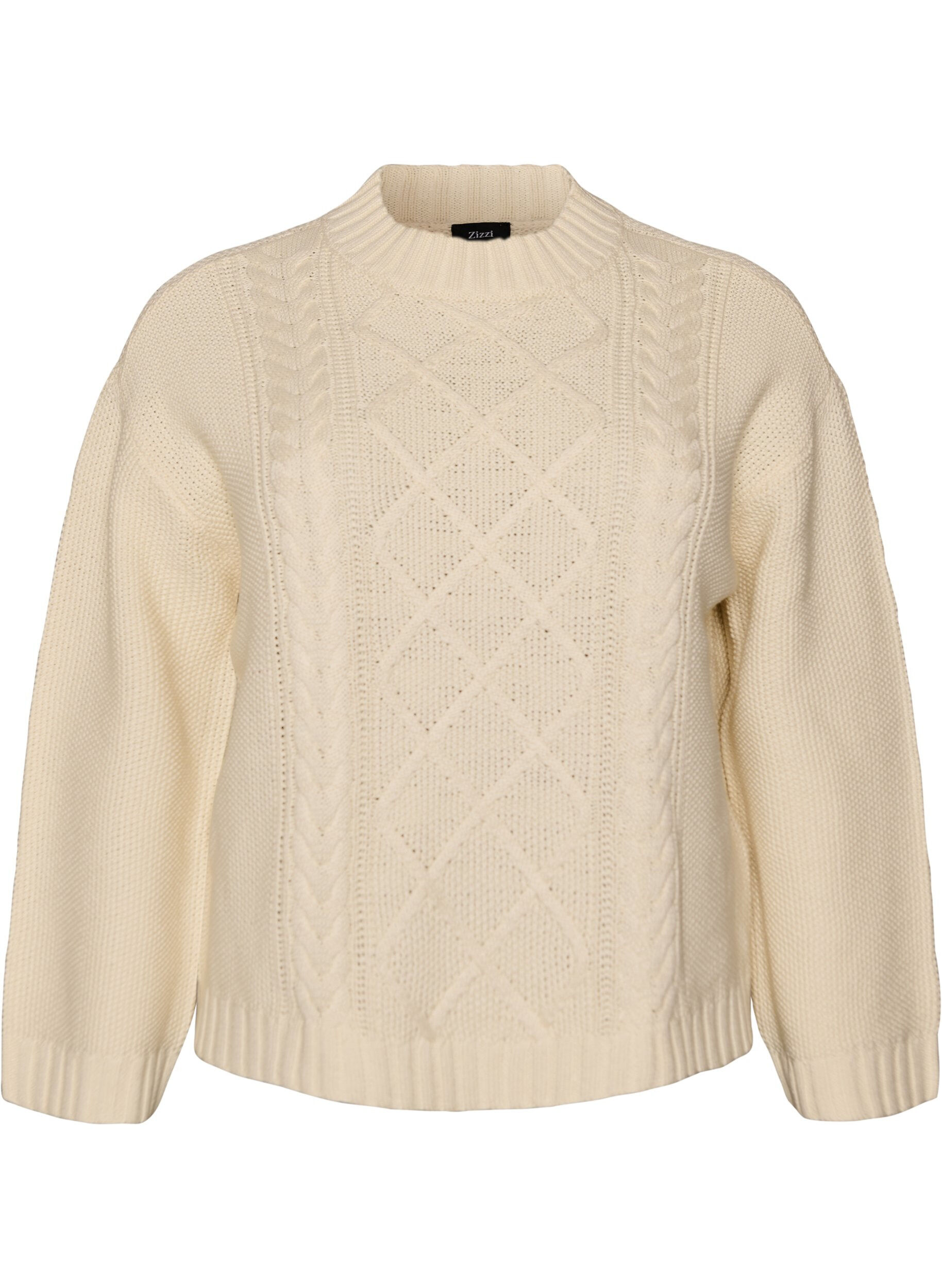 Sweter o warkoczowym splocie