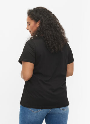 Bawelniana koszulka z krótkimi rekawami i nadrukiem, Black Love, Model image number 1