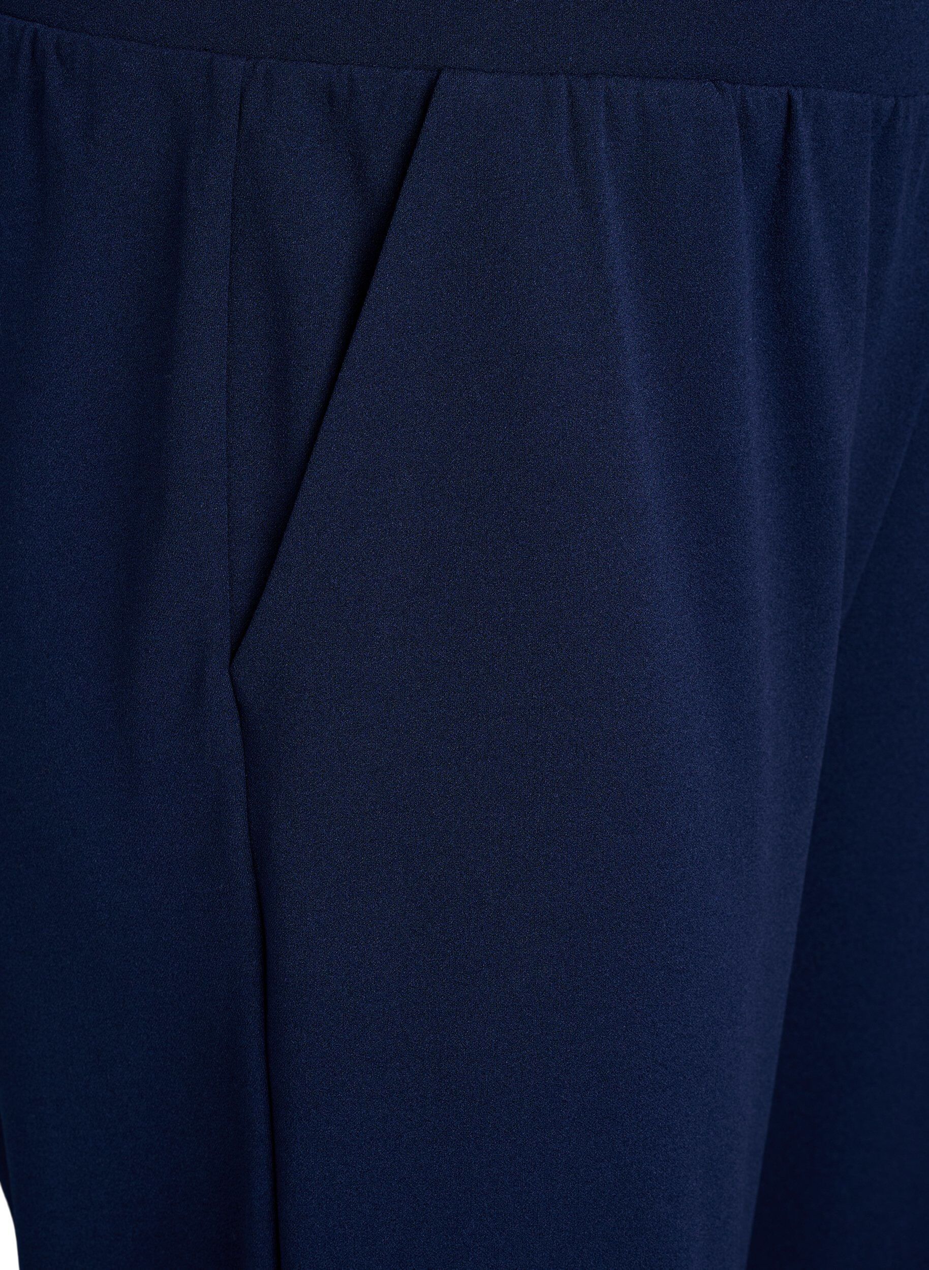 Zizzi FLASH - Spodnie 3/4 o luznym kroju z wysokim stanem, Niebieskie, Packshot image number 2