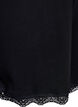 Luzne nocne szorty o prazkowanej fakturze i koronkowym wykonczeniu, Czarne, Packshot image number 3