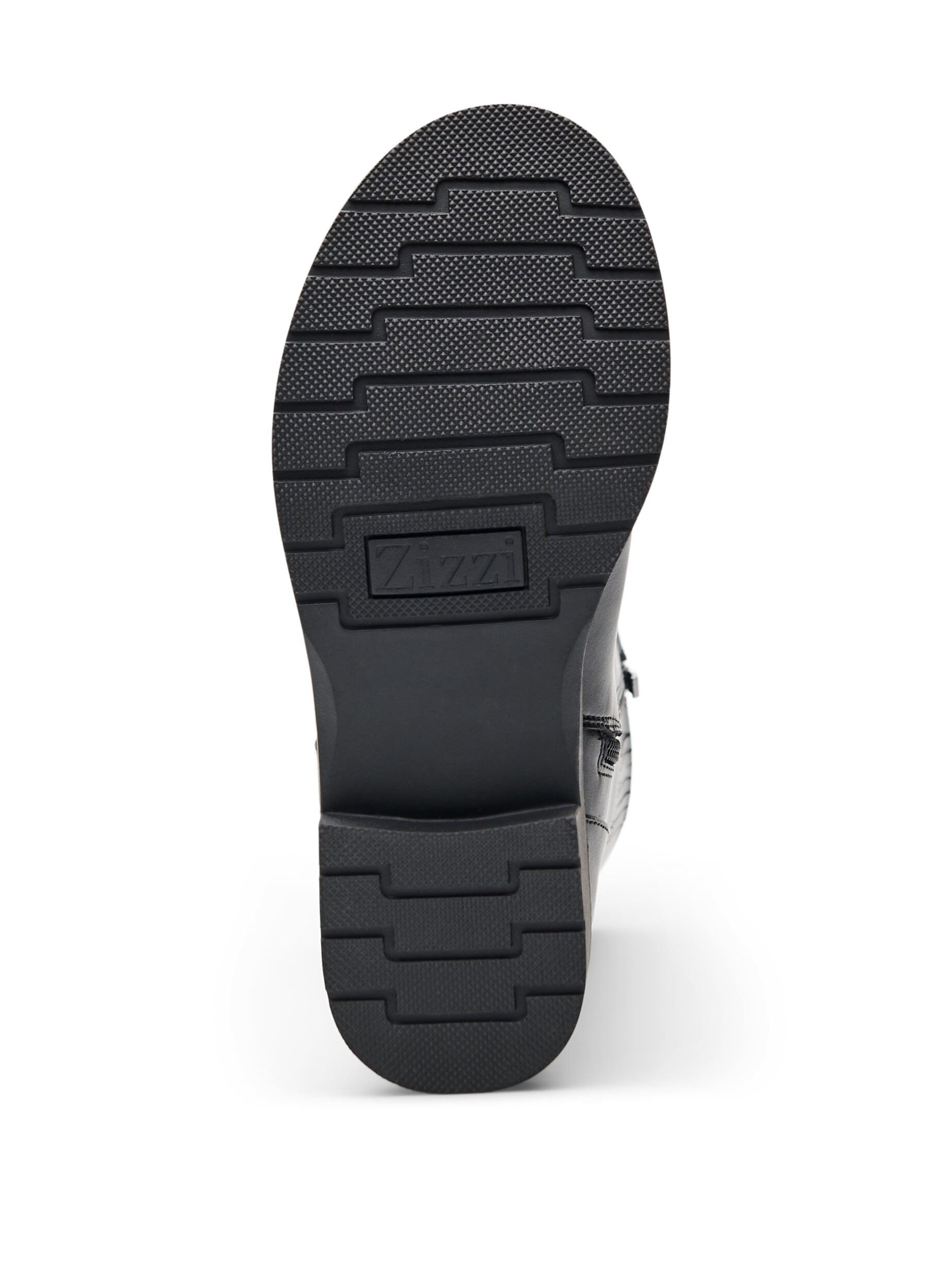 Zizzi Szerokie - Wysokie buty sk&oacute;rzane z ozdobnymi klamrami, Czarne, Packshot image number 4