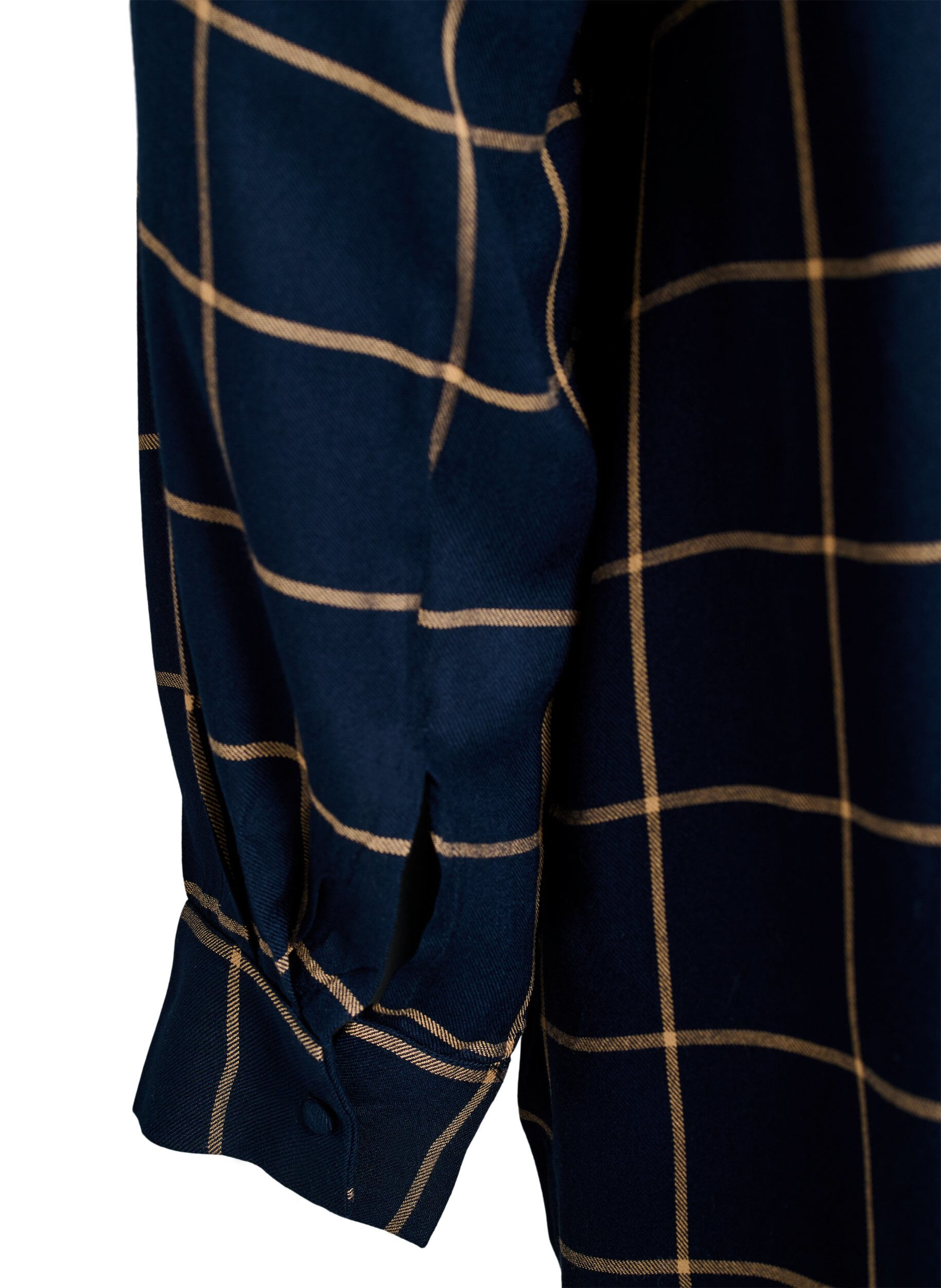 Zizzi Bawelniana koszula oversize w kratke, Niebieskie, Packshot image number 3