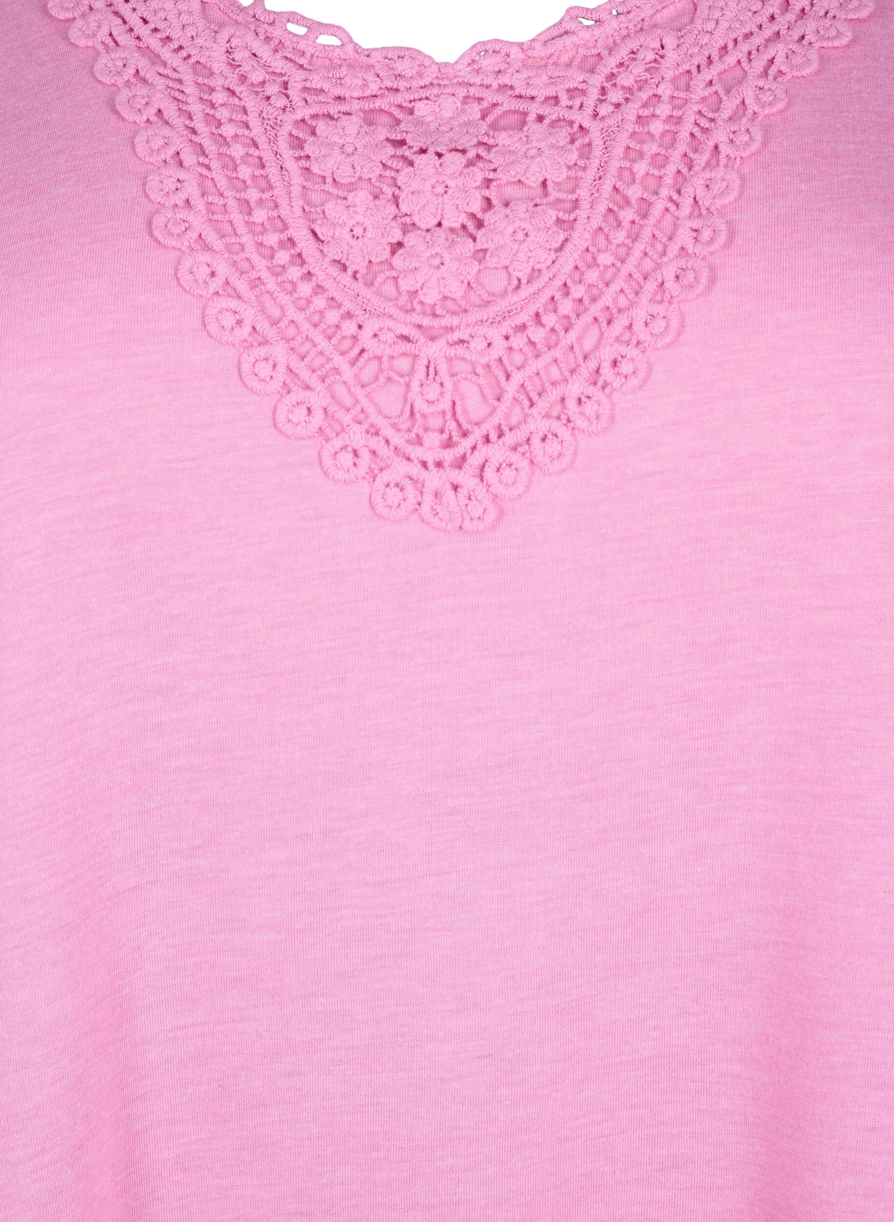 Zizzi Top bez rekaw&oacute;w z koronka, Rosebloom, Packshot image number 2