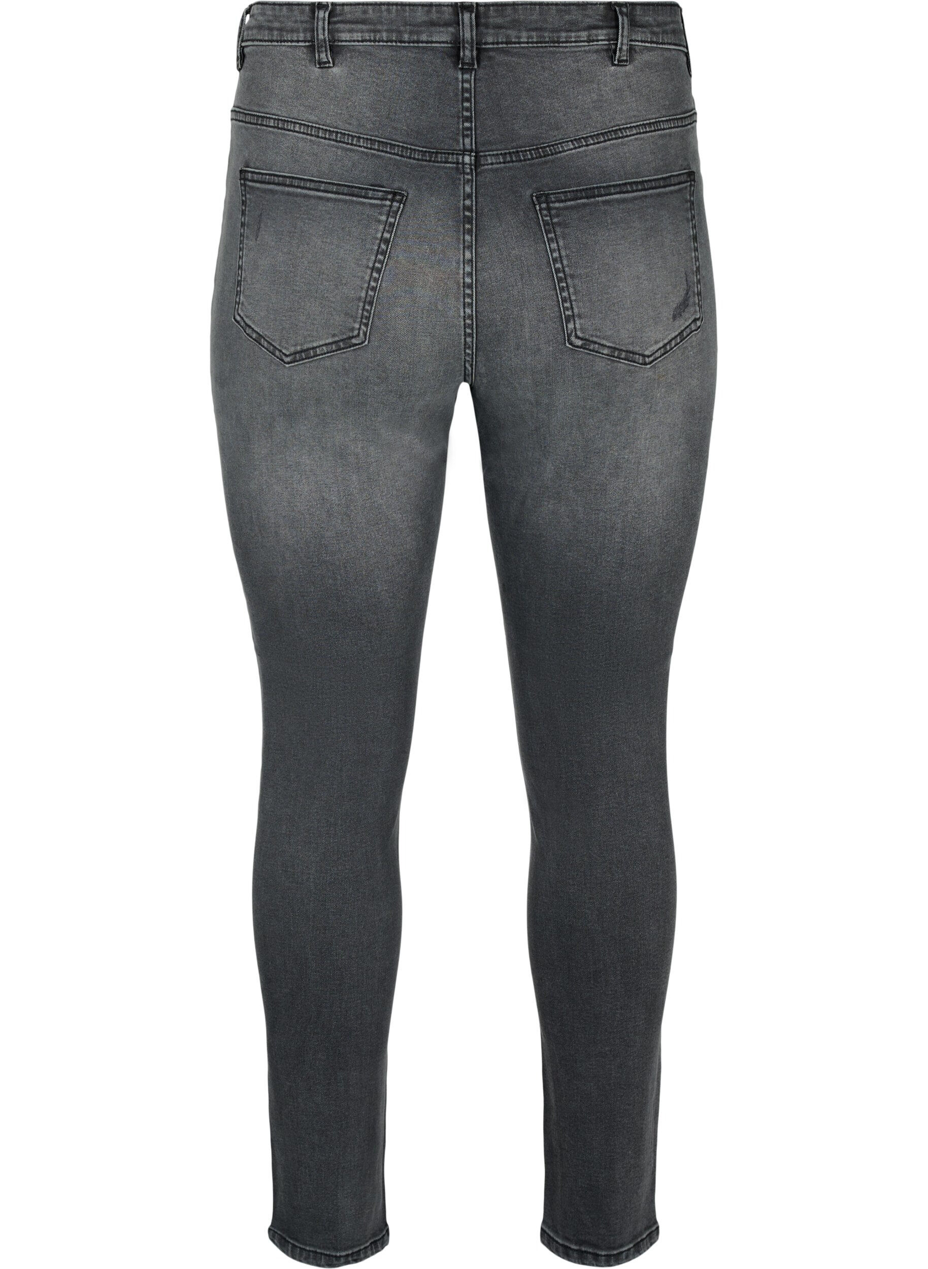 Zizzi Obcisle jeansy z rozdarciami, Grey Denim, Packshot image number 1