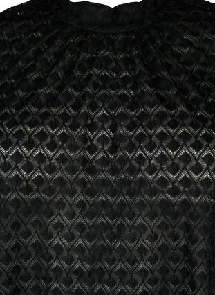 Bluzka z dlugim rekawem o wzorzystej fakturze, Black, Packshot image number 2