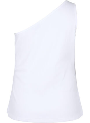 Bawelniany top na jedno ramie, Bright White, Packshot image number 1