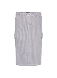 Olówkowa spódnica w paski z kieszeniami, Black & White Stripe, Packshot