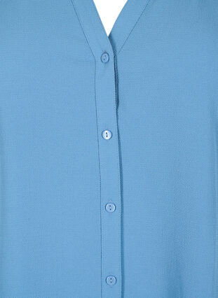 Bluzka koszulowa z rekawami 3/4 i kolnierzem z falbanami, Moonlight Blue, Packshot image number 2