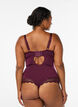 Koronkowe body z fiszbinami i ozdobnymi paseczkami, Czerwony, Model image number 1